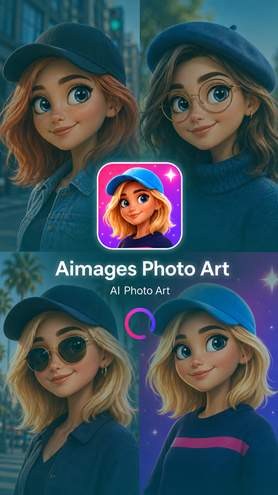 Aimages home screen showing AI image generation styles